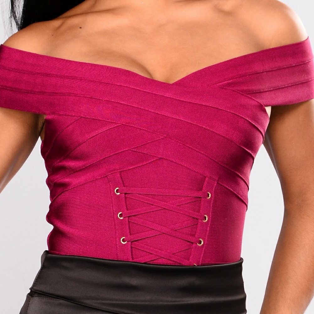 Wine colored bandage top